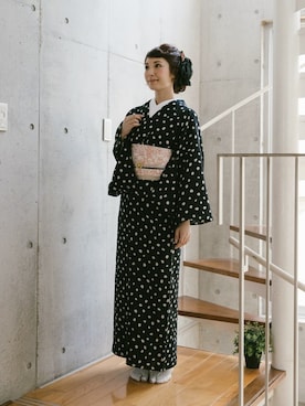 「KIMONO MODERN（キモノモダン）のアイテム（浴衣）」を使った、YUKIさん（レディース・162cm）の秋コーディネート