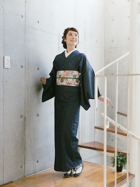「帯留め」｜YUKIさん（レディース・162cm）の秋コーディネート