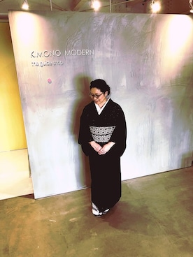 「KIMONO MODERN（キモノモダン）のアイテム（浴衣）」を使った、YUKIさん（レディース・162cm）の春コーディネート