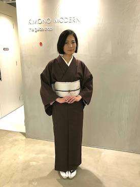 「KIMONO MODERN（キモノモダン）のアイテム（浴衣）」を使った、YUKIさん（レディース・168cm）の春コーディネート