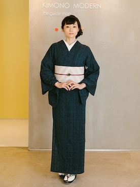 「KIMONO MODERN（キモノモダン）のアイテム（浴衣）」を使った、YUKIさん（レディース・165cm）の春コーディネート