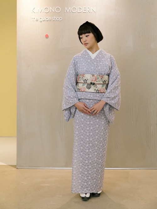 KIMONO MODERN ハナミズキ mint Mサイズ レース刺繍着物＞ハナミズキ－ water lily | 着物や浴衣なら和