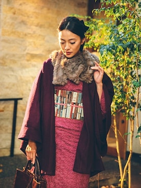 「KIMONO MODERN（キモノモダン）のアイテム（浴衣）」を使った、YUKIさん（レディース・162cm）の秋コーディネート