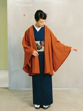 「KIMONO MODERN（キモノモダン）のアイテム」を使った、YUKIさん（レディース・162cm）の秋コーディネート