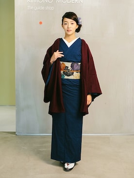 「KIMONO MODERN（キモノモダン）のアイテム」を使った、YUKIさん（レディース・162cm）の秋コーディネート