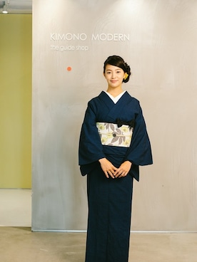 「KIMONO MODERN（キモノモダン）のアイテム」を使った、YUKIさん（レディース・164cm）の春コーディネート