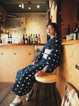 「KIMONO MODERN（キモノモダン）のアイテム」を使った、YUKIさん（レディース・169cm）の春コーディネート
