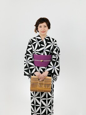 「KIMONO MODERN（キモノモダン）のアイテム」を使った、YUKIさん（レディース・160cm）の春コーディネート