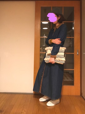 「アイテム（シャツワンピース）」を使った、kanae.tさん（レディース・152cm・20代）の秋コーディネート