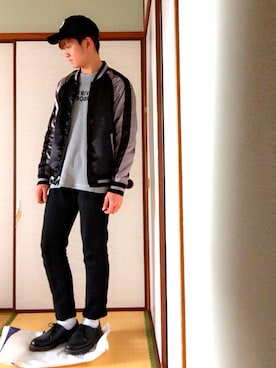 「Right-on（ライトオン）のアイテム（ナイロンジャケット）」を使った、海さん（メンズ・174cm）の冬コーディネート