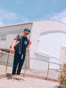 「Right-on（ライトオン）のアイテム（シューズ）」を使った、海さん（メンズ・174cm）の夏コーディネート