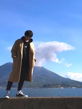「JUNRED（ジュンレッド）のアイテム（チェスターコート）」を使った、海さん（メンズ・175cm）の冬コーディネート