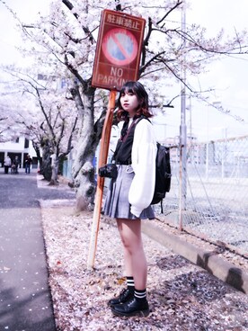 「MORPH8NE（モルフィン）のアイテム」を使った、真代唄さん（レディース・148cm）の春コーディネート