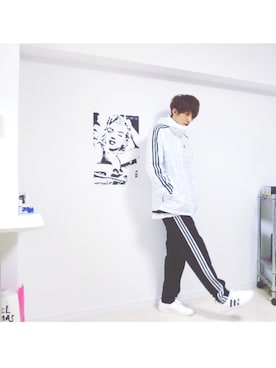 「アイテム（ジャージ）」を使った、kaze.🍃さん（メンズ・178cm・20代）の冬コーディネート