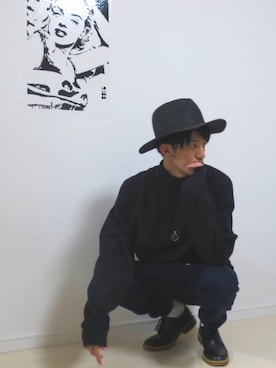 「L.H.P（エルエイチピー）のアイテム（帽子）」を使った、kaze.🍃さん（メンズ・178cm）の秋コーディネート