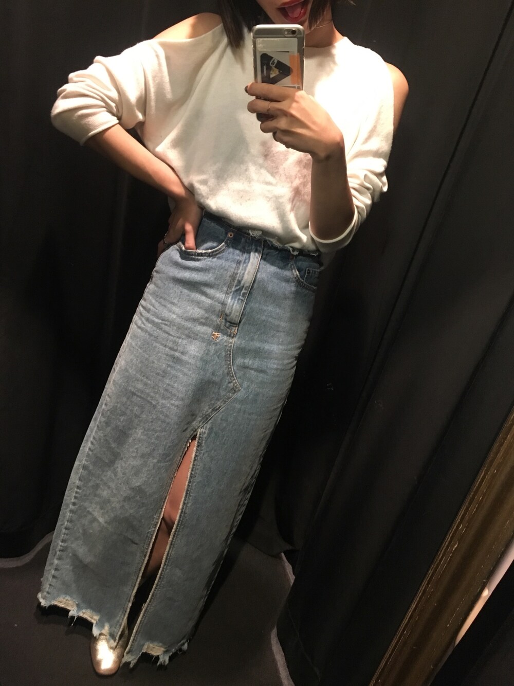 KSUBI MUSE MAXI スリットデニムスカート KSUBI MUSE MAXI スリットデニムスカート