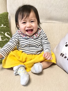 「babyGAP（babyGAP）のアイテム（ロンパース、その他）」を使った、Hannah｡.:*♡Sophiaさん（キッズ）の春コーディネート