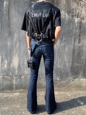 「HELMUT LANG（ヘルムートラング）のアイテム（トップス）」を使った、Kosei Yutakaさん（メンズ・171cm）の夏コーディネート
