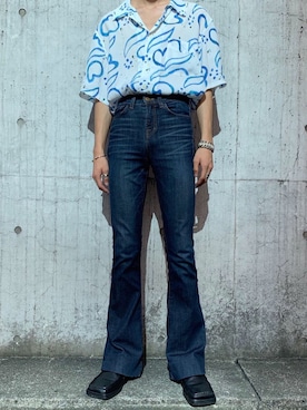 「MARTINE ROSE（マーティンローズ）のアイテム（その他シューズ）」を使った、Kosei Yutakaさん（メンズ・171cm）の夏コーディネート