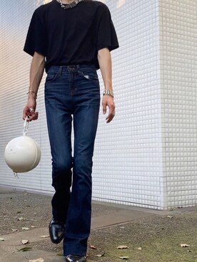 「HELMUT LANG（ヘルムートラング）のアイテム（トップス）」を使った、Kosei Yutakaさん（メンズ・171cm）の夏コーディネート