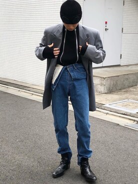 「Yves Saint Laurent（イヴサンローラン）のアイテム（ブーツ）」を使った、Kosei Yutakaさん（メンズ・171cm）の春コーディネート
