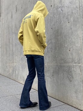 「Yves Saint Laurent（イヴサンローラン）のアイテム（ブーツ）」を使った、Kosei Yutakaさん（メンズ・171cm）の春コーディネート