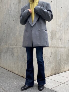 「Yves Saint Laurent（イヴサンローラン）のアイテム（ブーツ）」を使った、Kosei Yutakaさん（メンズ・171cm）の春コーディネート