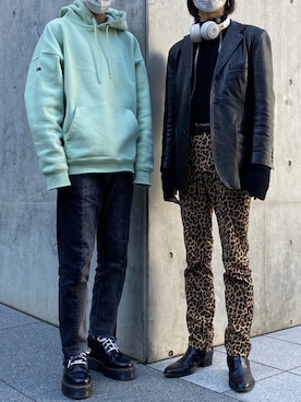 「Yves Saint Laurent（イヴサンローラン）のアイテム（ブーツ）」を使った、Kosei Yutakaさん（メンズ・171cm）の春コーディネート