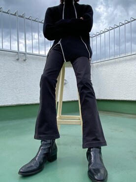 「Yves Saint Laurent（イヴサンローラン）のアイテム（ブーツ）」を使った、Kosei Yutakaさん（メンズ・171cm）の春コーディネート