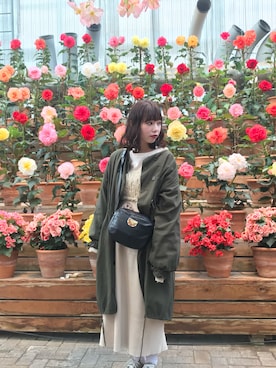 「Another Edition」｜「アイテム（ミリタリージャケット）」を使った、春田花梨さん（レディース・158cm）の冬コーディネート