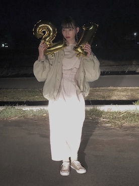 「kastane_ootd」｜「アイテム（ブルゾン）」を使った、春田花梨さん（レディース・158cm）の春コーディネート