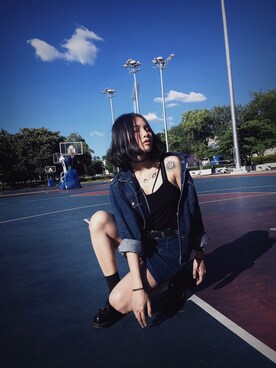 「NO NAME（ノーネーム）のアイテム（ジャケット/アウター）」を使った、K’th さん（レディース・104cm）の冬コーディネート