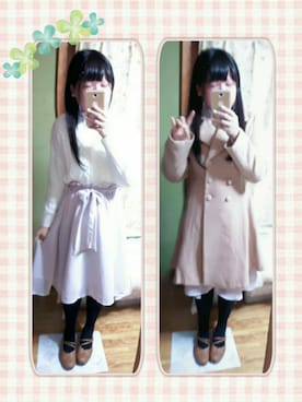 「dazzlin（ダズリン）のアイテム（その他アウター）」を使った、もも＊さん（レディース・156cm）の冬コーディネート