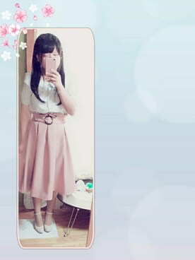 「ふんわりフェミニン」｜もも＊さん（レディース・156cm）の春コーディネート
