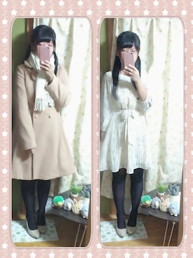 「dazzlin（ダズリン）のアイテム（その他アウター）」を使った、もも＊さん（レディース・156cm）の冬コーディネート