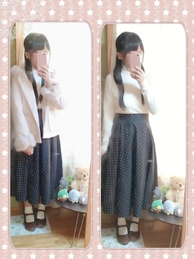 「ふんわりフェミニン」｜もも＊さん（レディース・156cm）の冬コーディネート