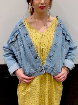 「Te chichi（テチチ）のアイテム（デニムジャケット）」を使った、mikaさん（レディース・161cm）の冬コーディネート