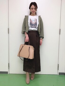 「アキコーデ」｜「アイテム（ブルゾン）」を使った、mikaさん（レディース・162cm）の秋コーディネート