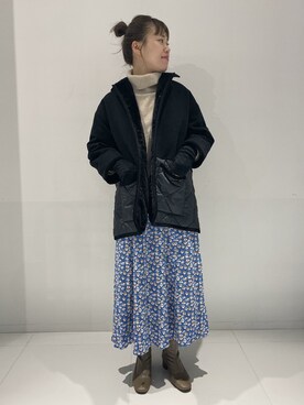 「LAVENHAM（ラベンハム）のアイテム（その他アウター）」を使った、w.ikedaさん（レディース・165cm）の冬コーディネート