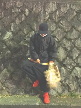 「monomania（モノマニア）のアイテム（パンツ）」を使った、☺︎NAOYA☺︎さん（メンズ・174cm）の冬コーディネート