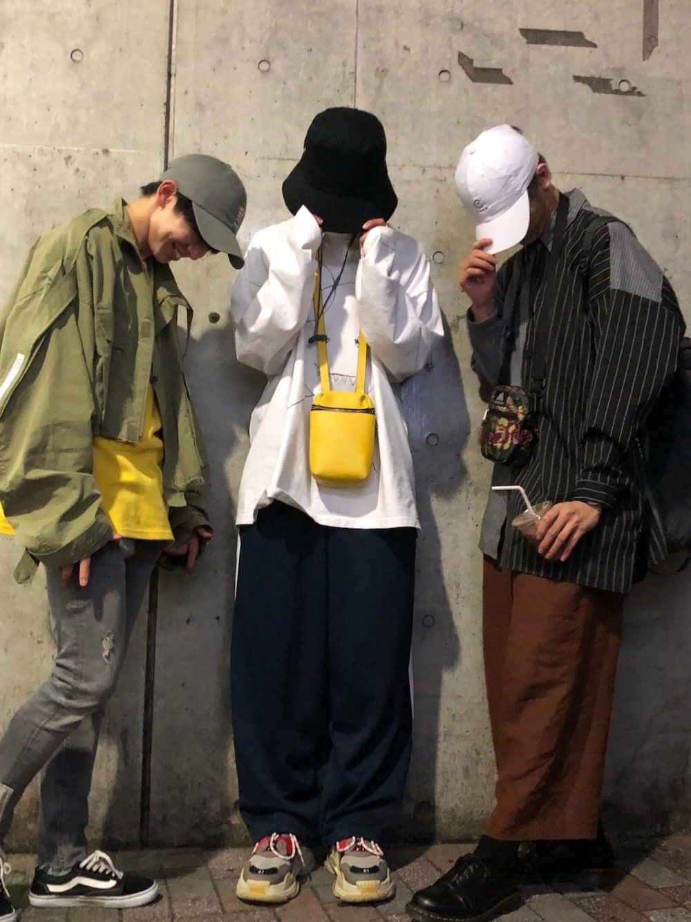 「このwearは、SBC仕様です笑、撮影者、謙信、モデル、颯斗、永玖、2人とも、キメてますねー、あと半日がんばろー、EBISU536」｜「WARPのアイテム（帽子、ブラック系）」を使った、☺︎NAOYA☺︎さん（メンズ・175cm）の秋コーディネートの1枚目の写真