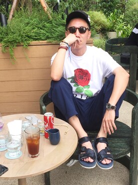 「the POOL aoyama（ザプールアオヤマ）のアイテム（キャップ）」を使った、Jeed S. さん（メンズ・180cm）の春コーディネート