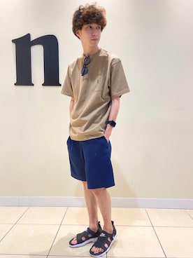 「coen（コーエン）のアイテム（財布/小物）」を使った、coenふなやまさん（メンズ・170cm）の夏コーディネート
