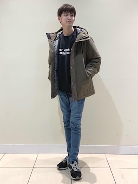 「coen（コーエン）のアイテム（ダウンジャケット/コート）」を使った、coenふなやまさん（メンズ・170cm）の秋コーディネート