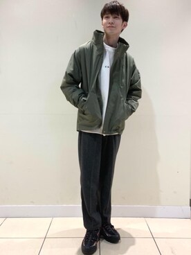 「coen（コーエン）のアイテム（モッズコート）」を使った、coenふなやまさん（メンズ・170cm）の秋コーディネート