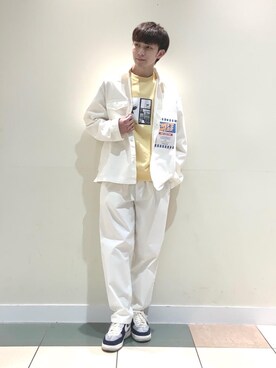 「USAコットン」｜「アイテム（スウェット）」を使った、coenふなやまさん（メンズ・170cm）の冬コーディネート