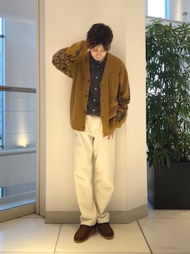 「でにむ」｜「アイテム（モカシン/デッキシューズ）」を使った、coenふなやまさん（メンズ・170cm）の秋コーディネート