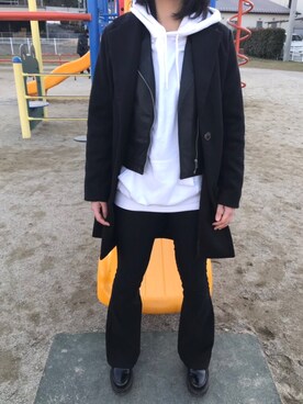 「お気に入りコーデ」｜「アイテム（ライダースジャケット）」を使った、やまゆのさん（レディース・165cm）の冬コーディネート