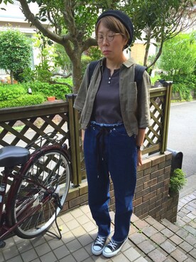 「FREAK'S STORE（フリークスストア）のアイテム（ハンチング/ベレー帽）」を使った、ちゃんのなさん（レディース・152cm）の夏コーディネート
