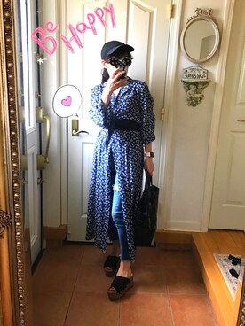 「Ungrid（アングリッド）のフレイドヘムストスリ（デニムパンツ）」を使った、Lauriamさん（レディース・154cm）の夏コーディネート